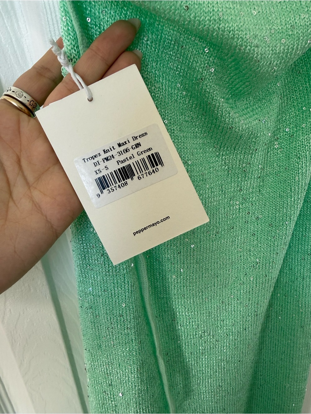 Peppermayo Mint Green Halter Maxi Gown - Picture 3 of 3